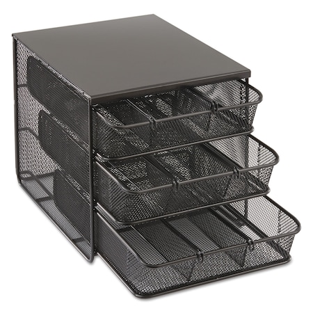 Safco Hospitality Organizer, 3 Tier, Black 3275BL